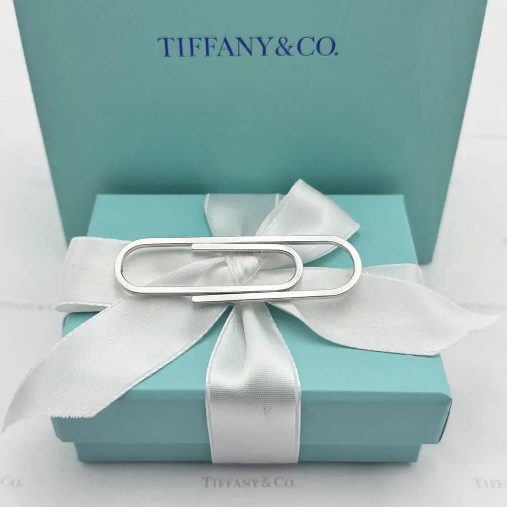 Tiffany & Co. Paperclip Money Clip Sterling Silver 925 2.5” Paper Clip Gift Box